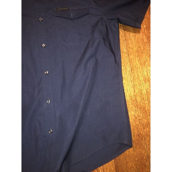 Sean John Men's Navy Short Sleeve Button-Up Shirt Size Medium - Picture 13 of 16